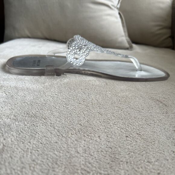 Stuart Weitzman Mermaid Clear Crystal Stones Jelly Sandal Women 9 Fit Like 8-8.5 - Picture 4 of 16
